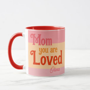 Moms mug trendy retro for her chic pink