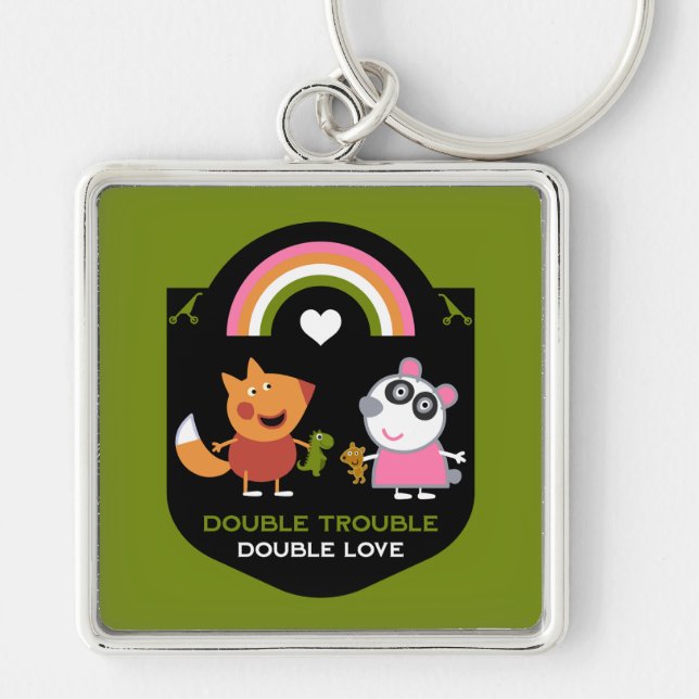 Moms Of Fraternal Twins Key Ring (Front)