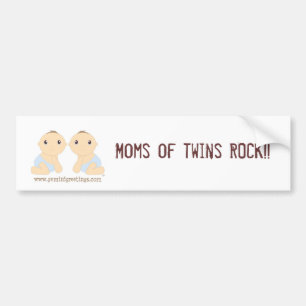 Moms of twins ROCK!! Bumper Sticker