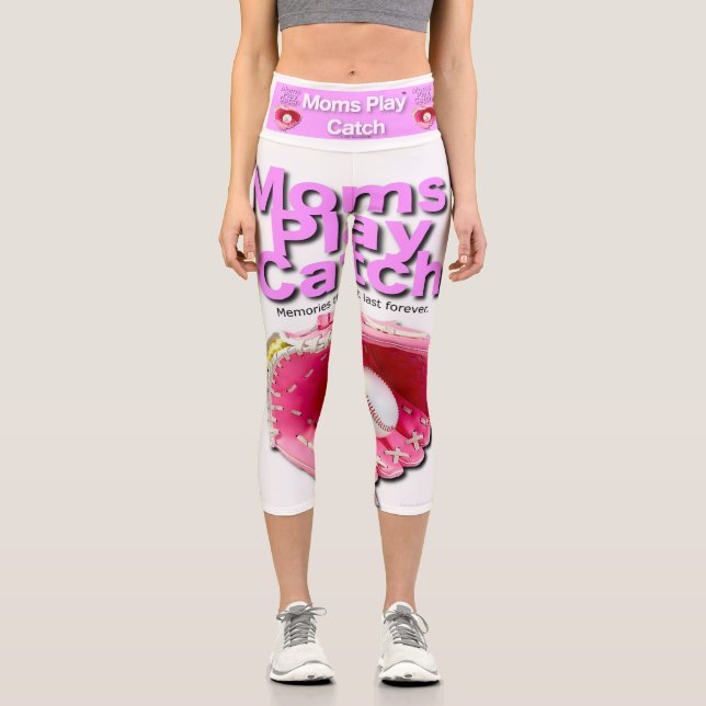 Moms Play Catch Capri Leggings (Front)