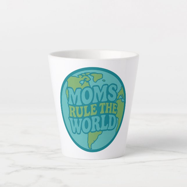 Moms Rule the World Groovy Globe Latte Mug (Front)
