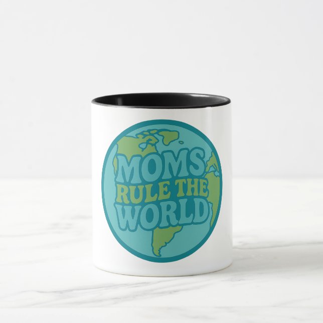Moms Rule the World Groovy Globe Mug (Center)