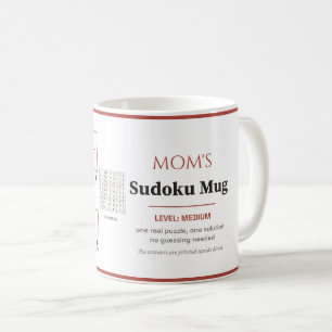 Mom's Sudoku Medium Real Puzzle Personalized Coffee Mug