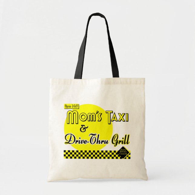 Moms Taxi and Drive Thru Grill Saying Tote (Front)