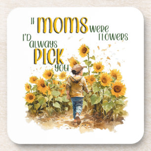 moms were flowers coaster