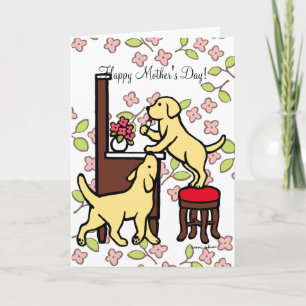 Mom's Yellow Lab Puppy Duo Card