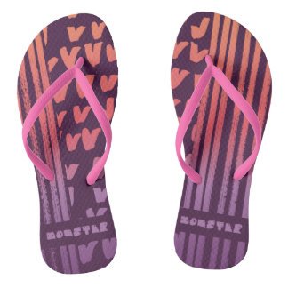 momster and hand drawn pattern thongs