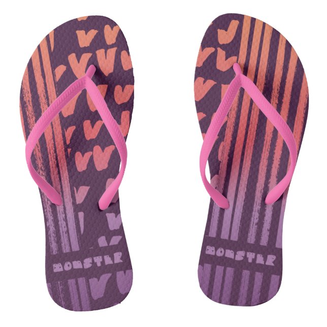 momster and hand drawn pattern thongs (Footbed)