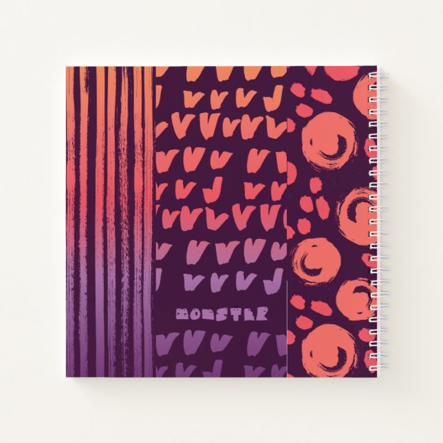 momster and hand drawn patterns notebook (Back)