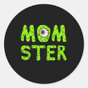 Momster Cute Halloween Tee For Moms And Women Classic Round Sticker