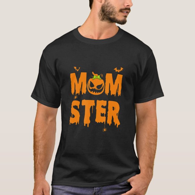 Momster Dripping Quotes Scare Smile Pumpkin Happy  T-Shirt (Front)
