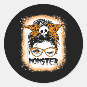 Momster Funny Mum Halloween Costume Party Gift Classic Round Sticker