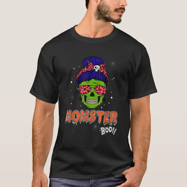 Momster Funny Spooky Salty Skull Halloween Costume T-Shirt (Front)