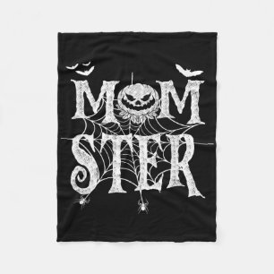 Momster Funy Halloween For Mum Monster Pumpkin Mum Fleece Blanket