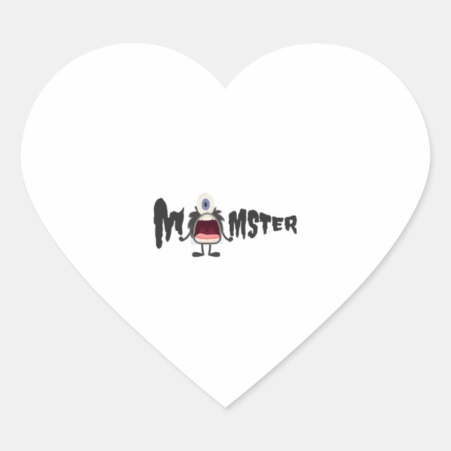 Momster Halloween   Heart Sticker (Front)