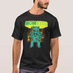 Momster Monster Mum Scary Halloween Mummy Creepy C T-Shirt
