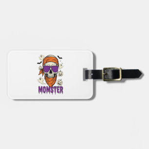 Momster skull Funny Halloween Mom Luggage Tag