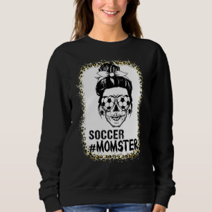 Momster Soccer Mum Messy Bun Skull For Women Hallo Sweatshirt