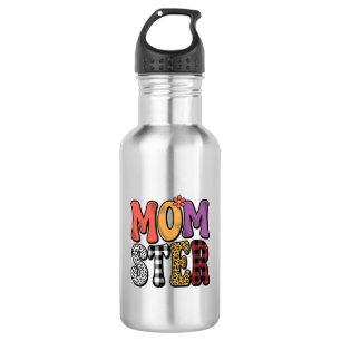 Momster Vintage Mum Leopard Plaid Typography Desig 532 Ml Water Bottle