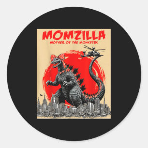 Momzilla mother of monsters retro vintage mama classic round sticker