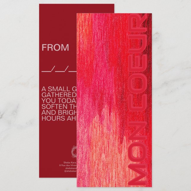 Mon Coeur Message Card (Front/Back)