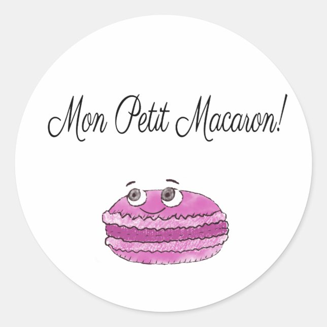 Mon Petit Macaron Classic Round Sticker (Front)