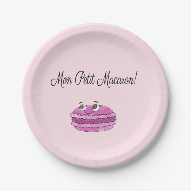 Mon Petit Macaron Paper Plate (Front)