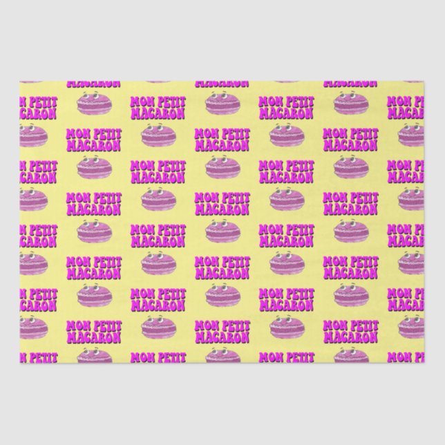 Mon Petit Macaron Retro Groovy Text Tissue Paper (Front)