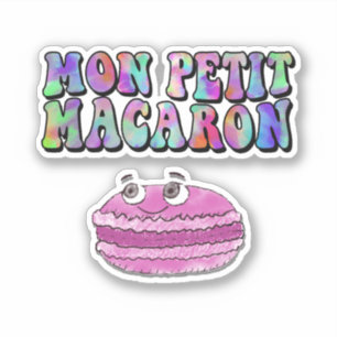 Mon Petit Macaron Retro Tie Dye Groovy Text