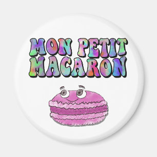 Mon Petit Macaron Retro Tie Dye Groovy Text Magnet