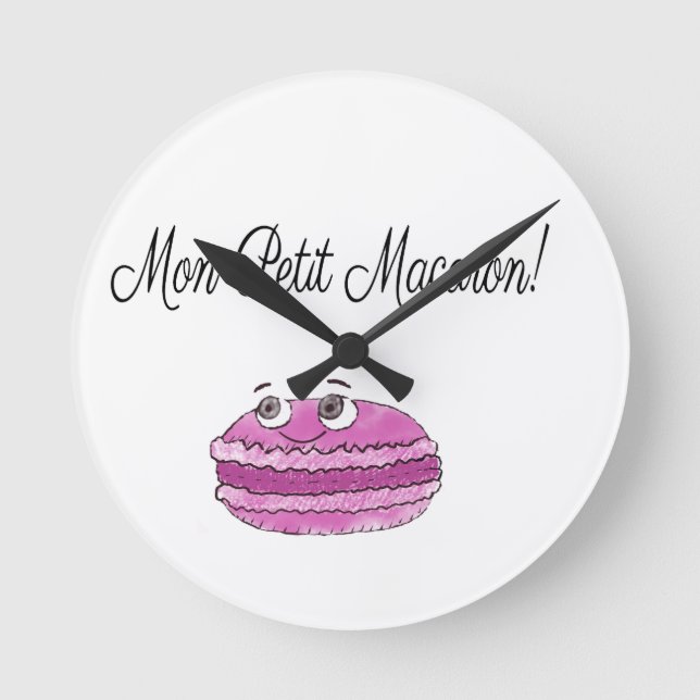Mon Petit Macaron Round Clock (Front)