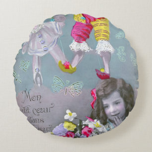 Mon petite coeur dans ce baiser 2 round cushion