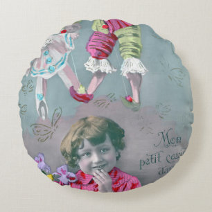 Mon petite coeur dans ce baiser round cushion