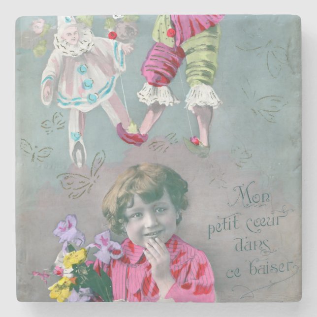 Mon petite coeur dans ce baiser  stone coaster (Front)