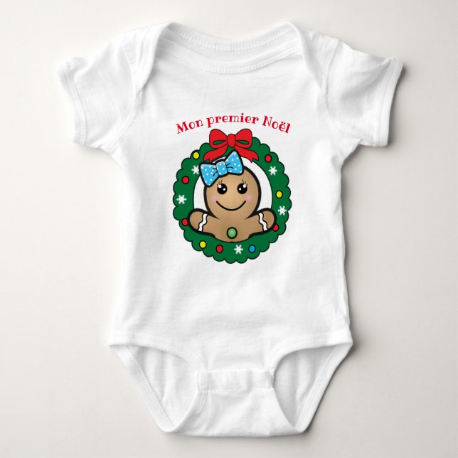 🎅 Mon premier Noël for cute newborn girl 2 Baby Bodysuit (Front)