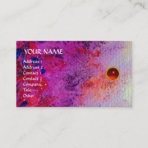 MON RUBY, AGATA , bright red fuchsia grey gold Business Card
