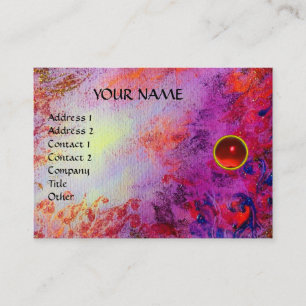 MON RUBY, AGATA , bright red purple violet grey Business Card