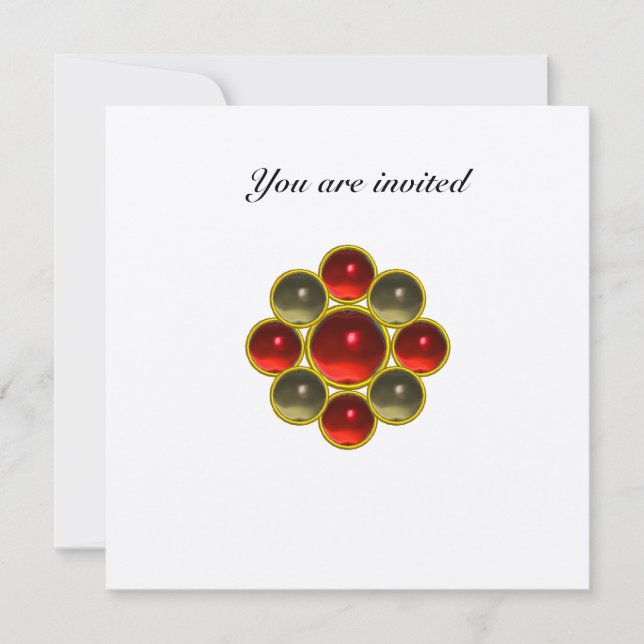 MON ruby agate white gold Invitation (Front)