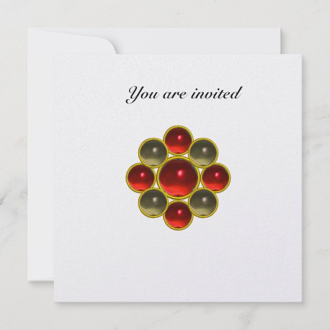 MON ruby agate white ice Invitation (Front)