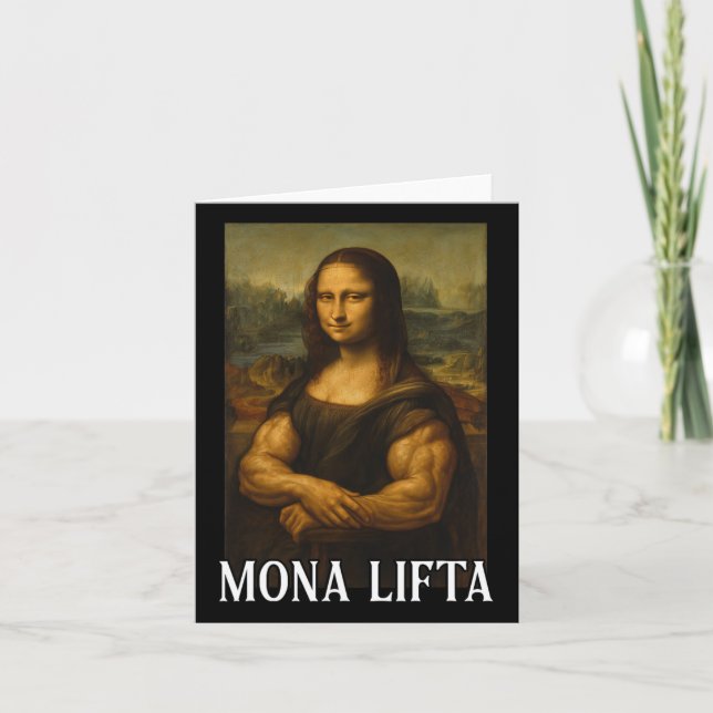 Mona Lifta Bodybuilding Funny Gift  Card (Front)