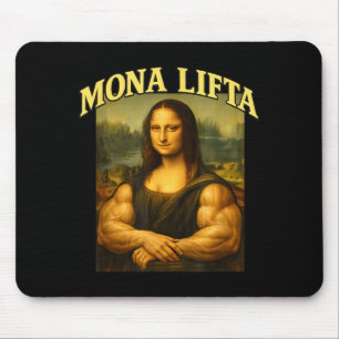 Mona lifta funny mona lisa lifting workout gen z mouse pad