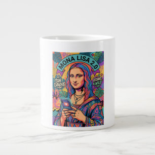 Mona Lisa 2.0 Pop Art – Modern Viral Icon with Sma Large Coffee Mug