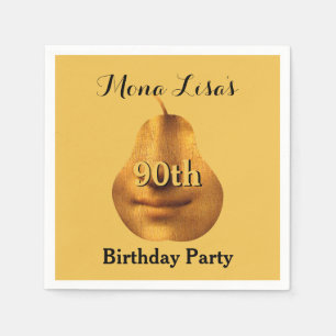 Mona Lisa 90th Birthday Party Paper Napkins