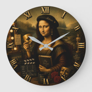 Mona Lisa Actress Funny Theater & Cinema Large Clock