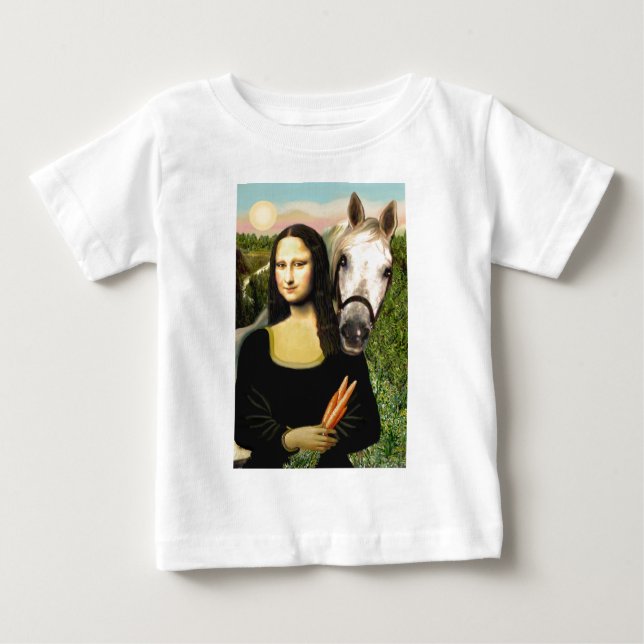 Mona Lisa and her Arabian Horse Baby T-Shirt (Front)