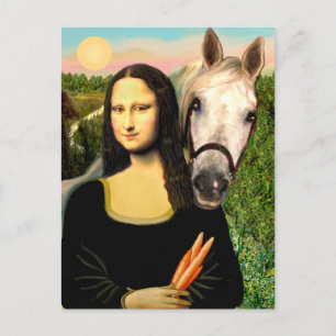 Mona Lisa and her Arabian Horse Postcard