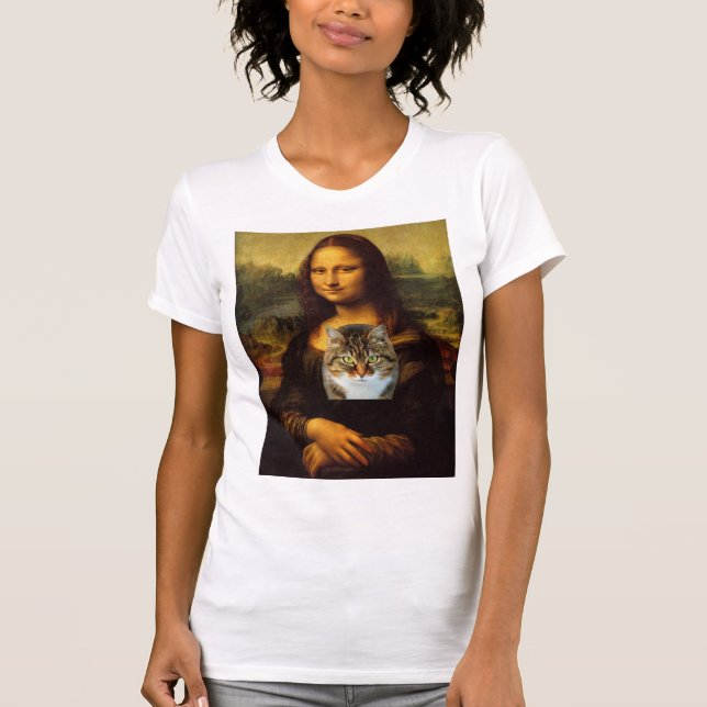 Mona Lisa and her cat, T-shirts (Front)