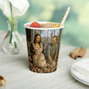 Mona Lisa and Van Gogh Bake Off Paper Cups