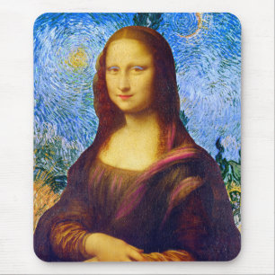 Mona Lisa and Van Gogh  Mouse Pad