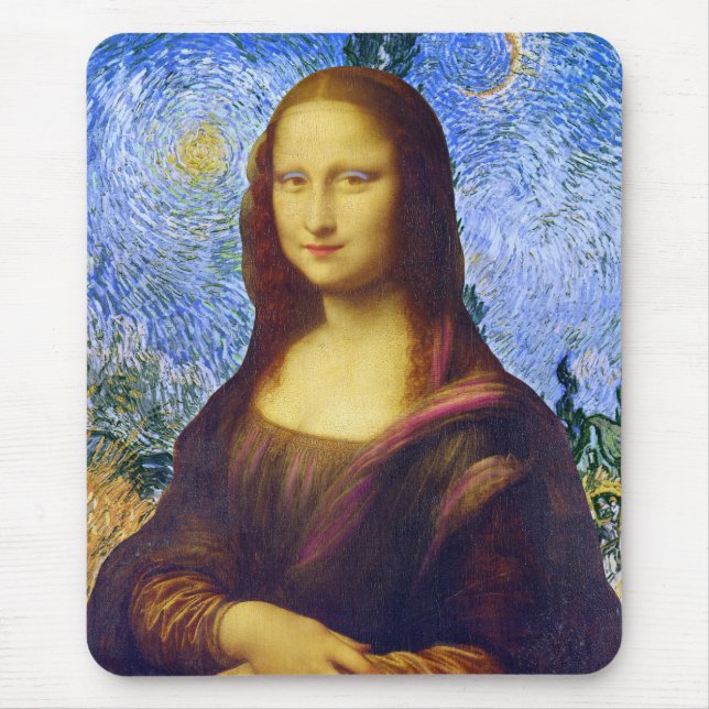 Mona Lisa and Van Gogh  Mouse Pad (Front)